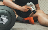 A man employing athlete recovery techniques.